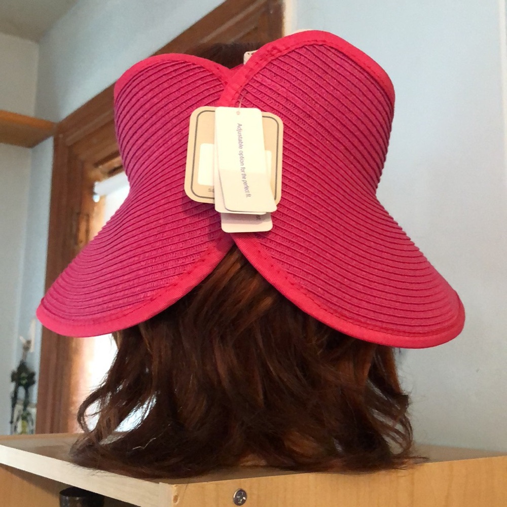 San Diego Hat Company Bright Pink Wide Brim Sun Visor - Picture 4 of 8
